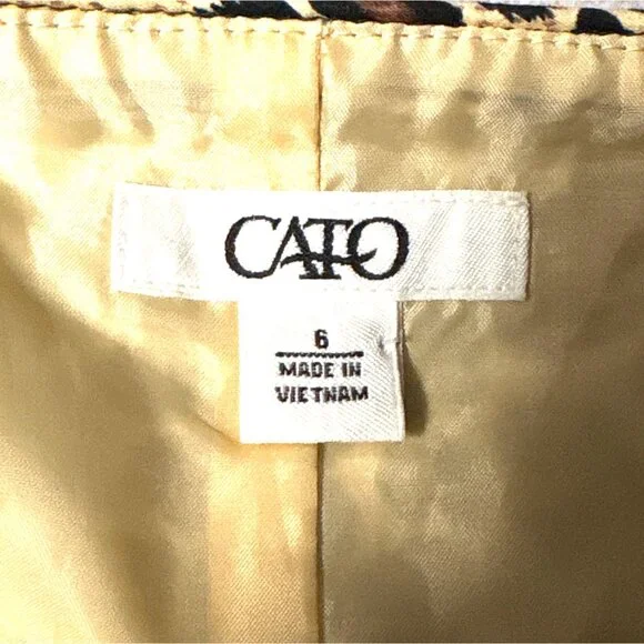 Cato Womens Leopard Print Pencil Skirt Size 6 office chic date-night staple fall - Picture 3 of 7